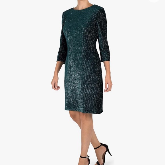 julia jordan sequin shift dress Metallic Long Sleeve Shift Dress (Women)